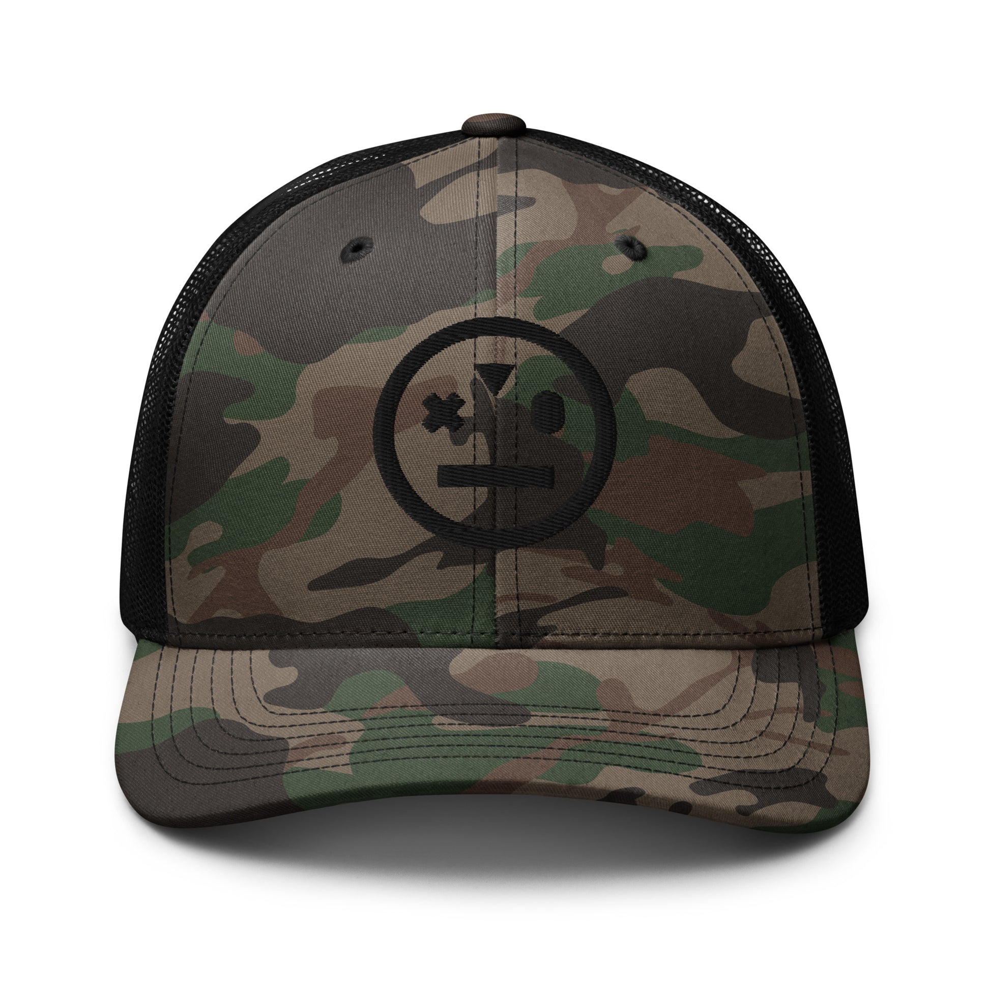 stoned ape camouflage trucker hat