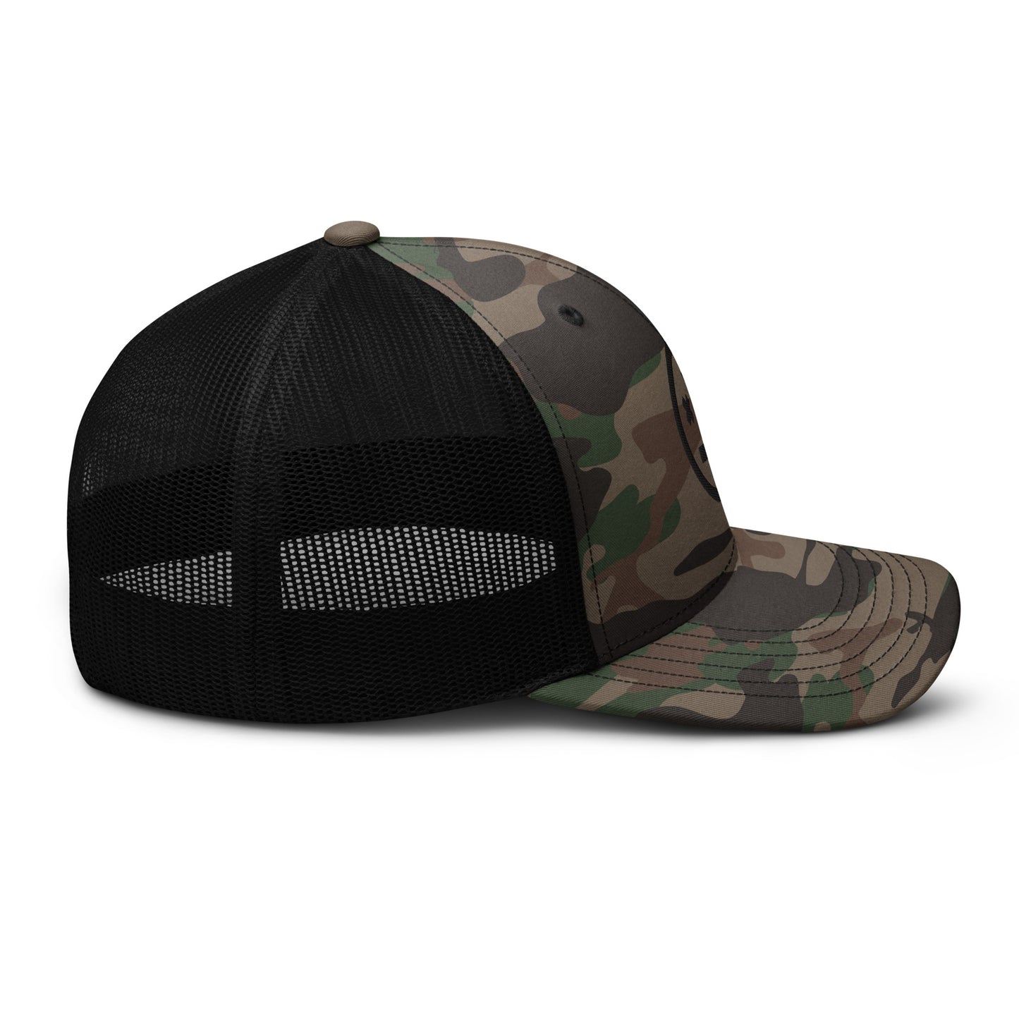 stoned ape camouflage trucker hat
