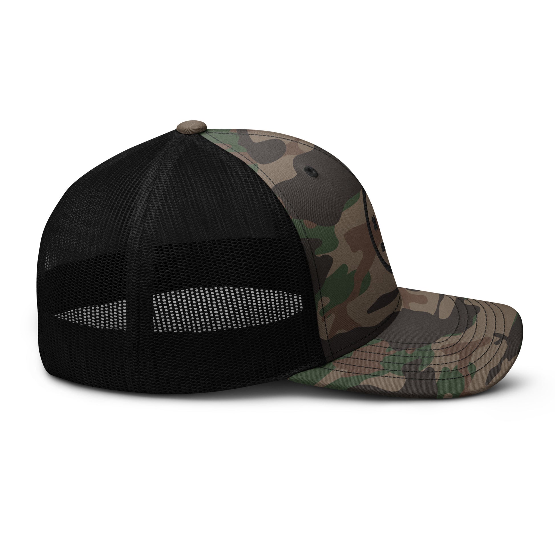 stoned ape camouflage trucker hat