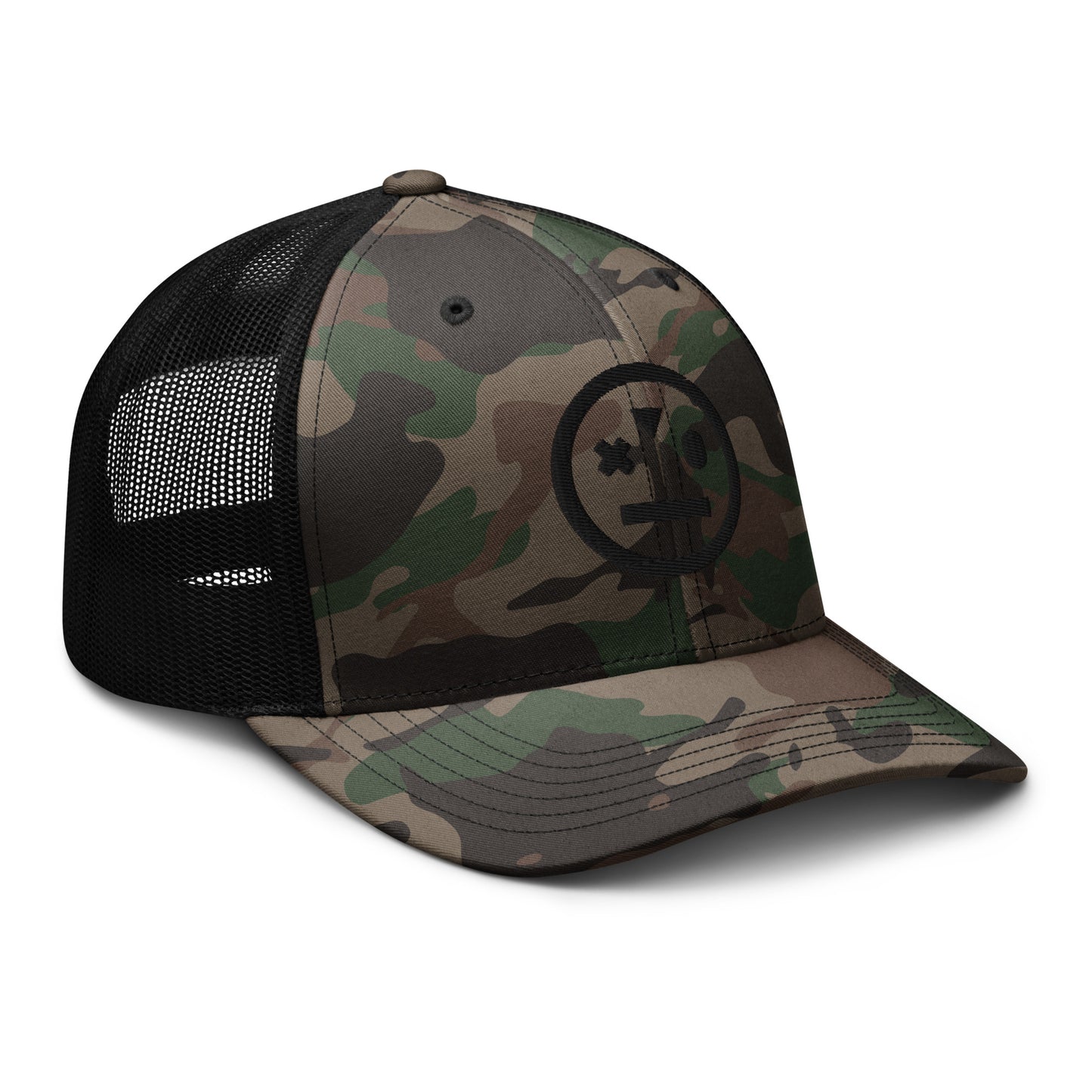 stoned ape camouflage trucker hat