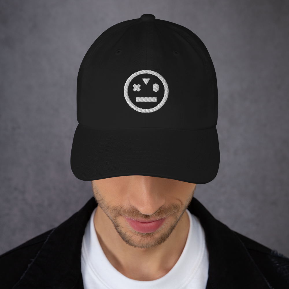 man wearing black unisex stoned ape dad hat