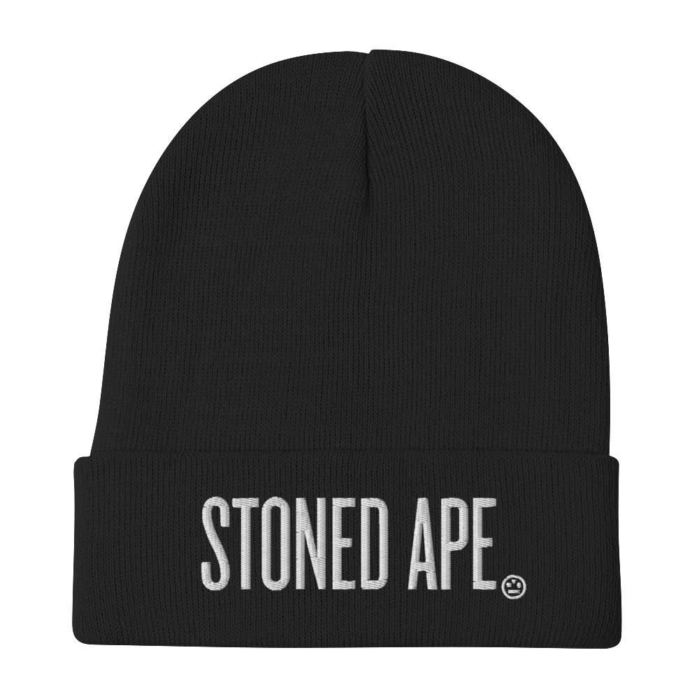 Black stoned ape beanie