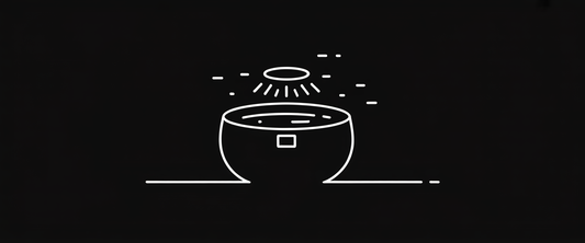 Minimalist line art of a sensory deprivation tank in darkness, illustrating a calming space with bold lines and ample negative space.