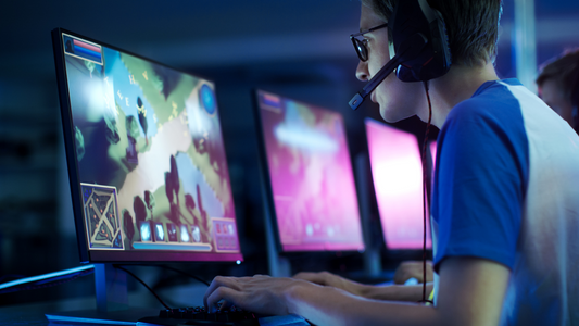 gamer at computer