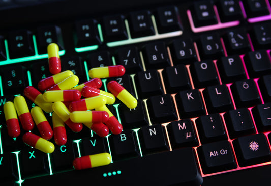 pills on keyboard