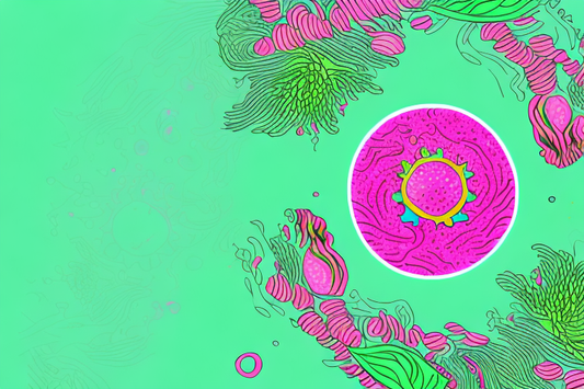 astaxanthin molecule on green background