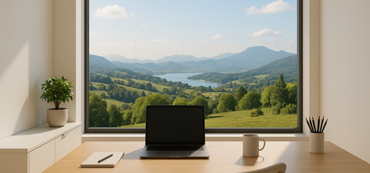 beautiful view from office desk