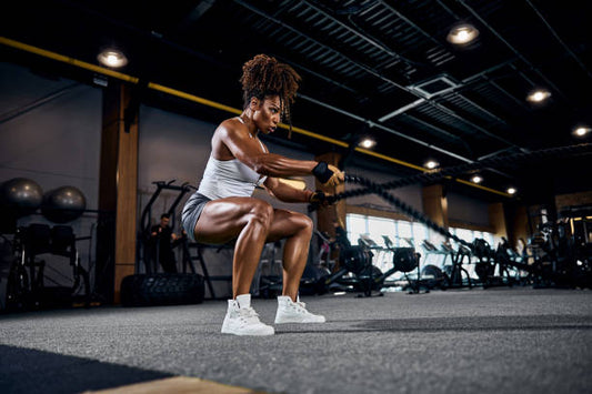woman working out with ropes