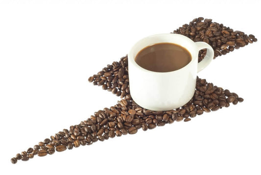 coffee beans in lightning bolt