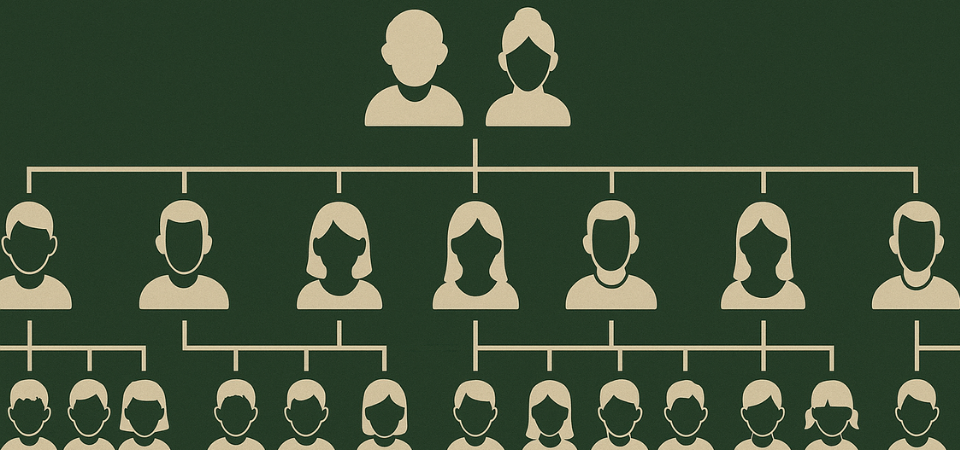 family tree on green background