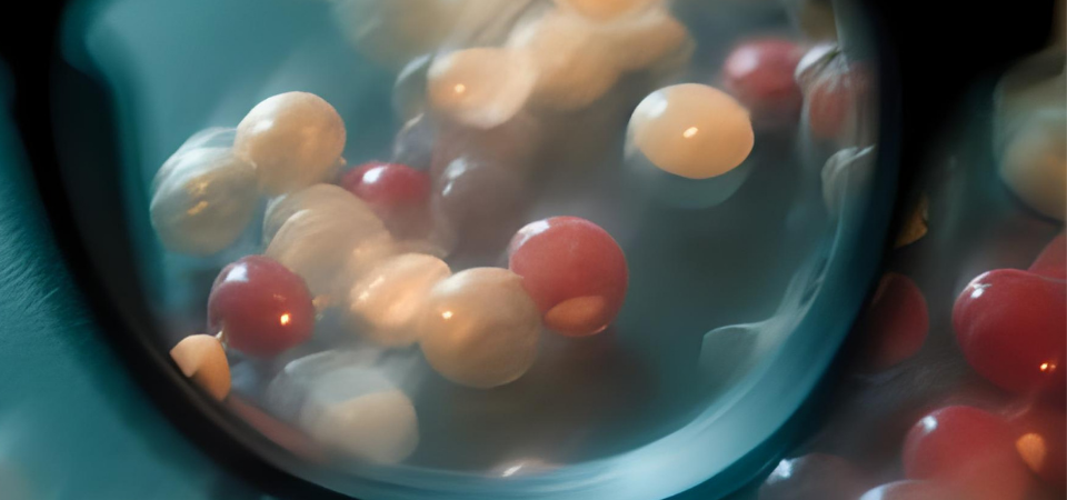 Pills being looked at through reading glasses