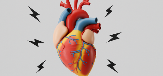 Heart surrounded by black lightning bolts