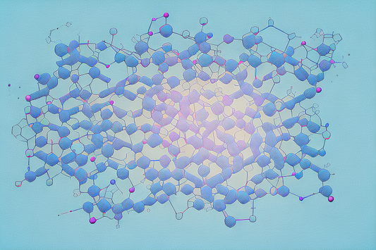 L-Glycine chemical structure, blue illustrated picture of chemical bonds