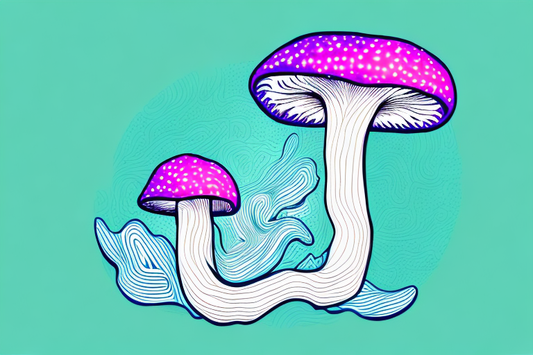 shiitake mushroom on teal background