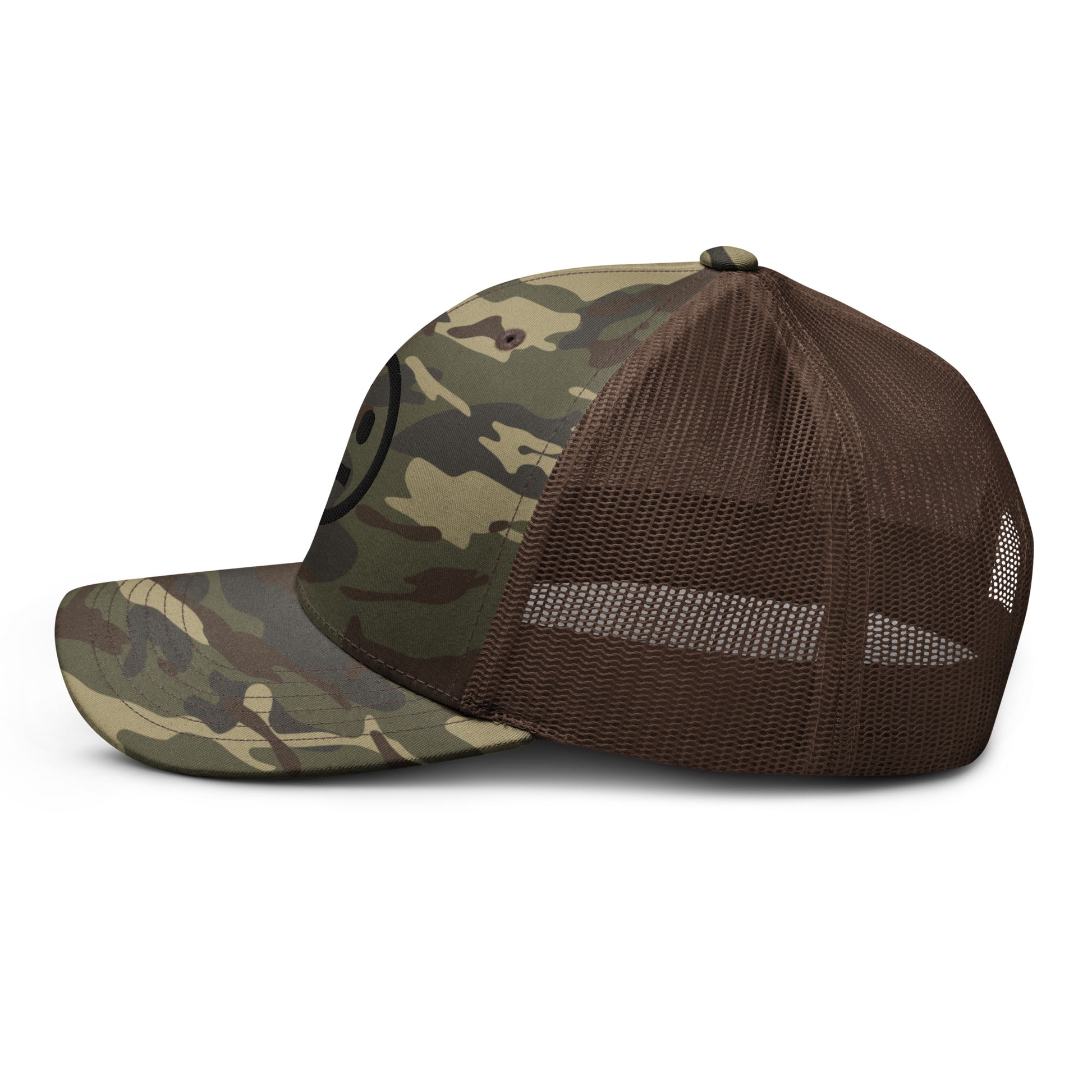 stoned ape camouflage trucker hat
