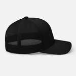 black on black stoned ape trucker hat