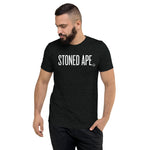 man wearing charcoal black stoned ape t-shirt